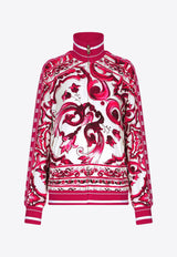 Dolce & Gabbana Majolica Print Zip-Up Jacket Multicolor F9Q75T FPIAH H63TN