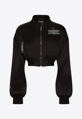 Dolce & Gabbana Logo Print Cropped Jacket Black F9R07T GDB0Q N0000