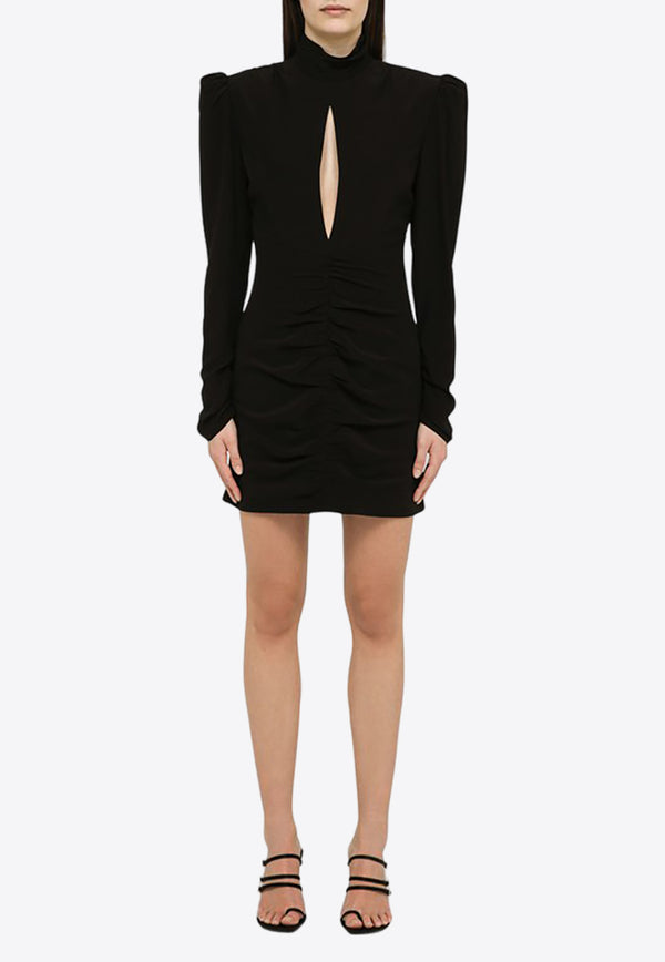 Alessandra Rich Draped Silk Mini Dress Black FABX3617F3057/O_ALESS-0900