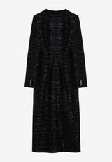 Alessandra Rich Sequin Embellished Tweed Midi Dress Black FABX3809F4364/P_ALESS-0900