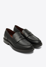 Loro Piana Travis Leather Penny Loafers Black FAN5630LE/P_LORO-8000