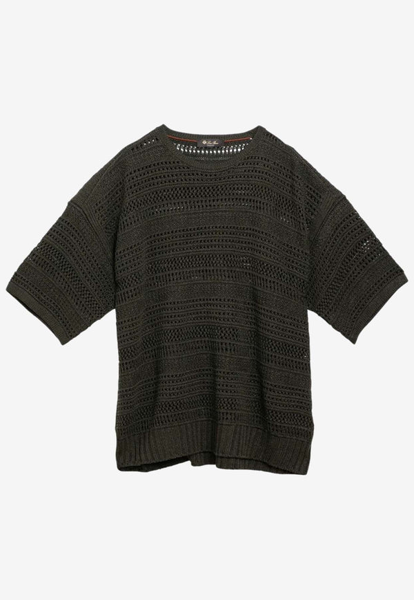 Loro Piana Crochet Linen and Silk Sweater FAN9891SI/O_LORO-50W5