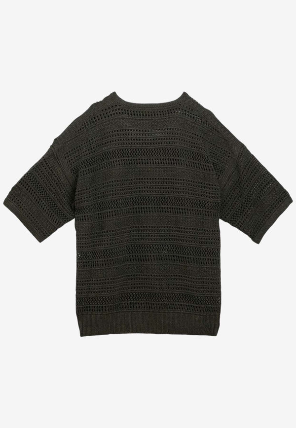 Loro Piana Crochet Linen and Silk Sweater FAN9891SI/O_LORO-50W5