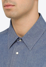 Loro Piana Long-Sleeved Shirt Blue FAO0366CO/O_LORO-W0SU