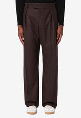 Loro Piana Reinga Wool and Cashmere Tailored Pants Brown FAO7215CO/P_LORO-H0QI