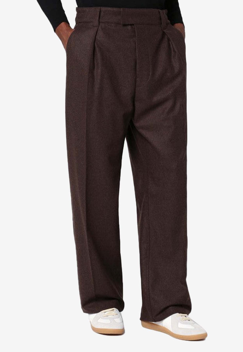 Loro Piana Reinga Wool and Cashmere Tailored Pants Brown FAO7215CO/P_LORO-H0QI