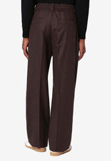 Loro Piana Reinga Wool and Cashmere Tailored Pants Brown FAO7215CO/P_LORO-H0QI