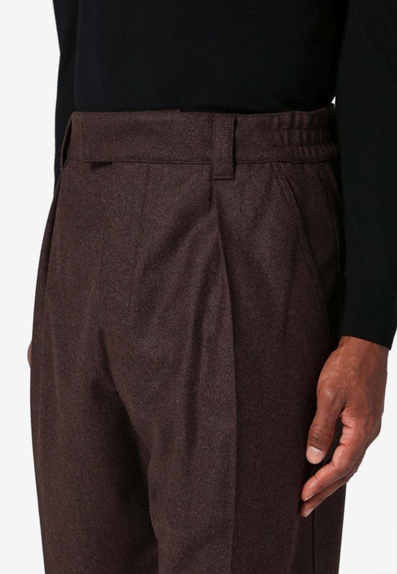 Loro Piana Reinga Wool and Cashmere Tailored Pants Brown FAO7215CO/P_LORO-H0QI