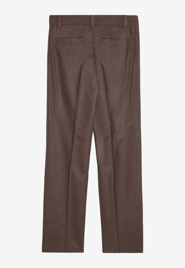 Loro Piana Reinga Wool and Cashmere Tailored Pants Brown FAO7215CO/P_LORO-H0QP