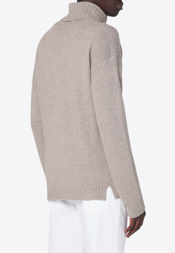 Loro Piana Tyne Knitted Cashmere Turtleneck Sweater Beige FAP5976WS/R_LORO-D0V9
