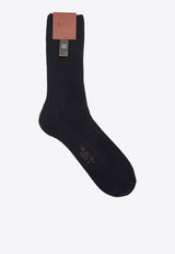 Loro Piana Ribbed Knit Cashmere Socks Navy FAQ4207WS/S_LORO-W000