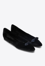 Loro Piana Primula Velvet Ballet Flats Black FAQ9731VI/S_LORO-8000