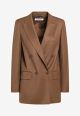 Max Mara Farad Double-Breasted Wool Blazer Tan FARADWO/R_MAXM-004