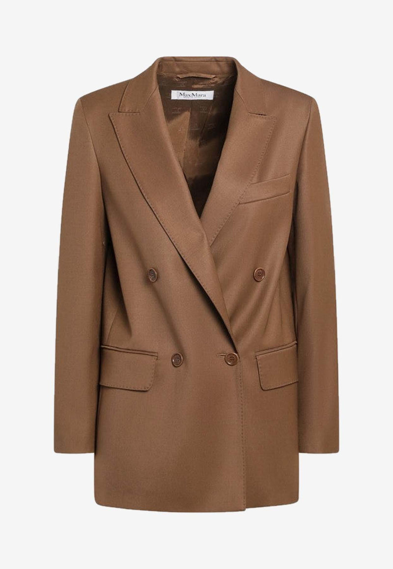 Max Mara Farad Double-Breasted Wool Blazer Tan FARADWO/R_MAXM-004