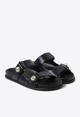 Jimmy Choo Fayence Logo Flat Sandals FAYENCE SANDAL GDN DENIM