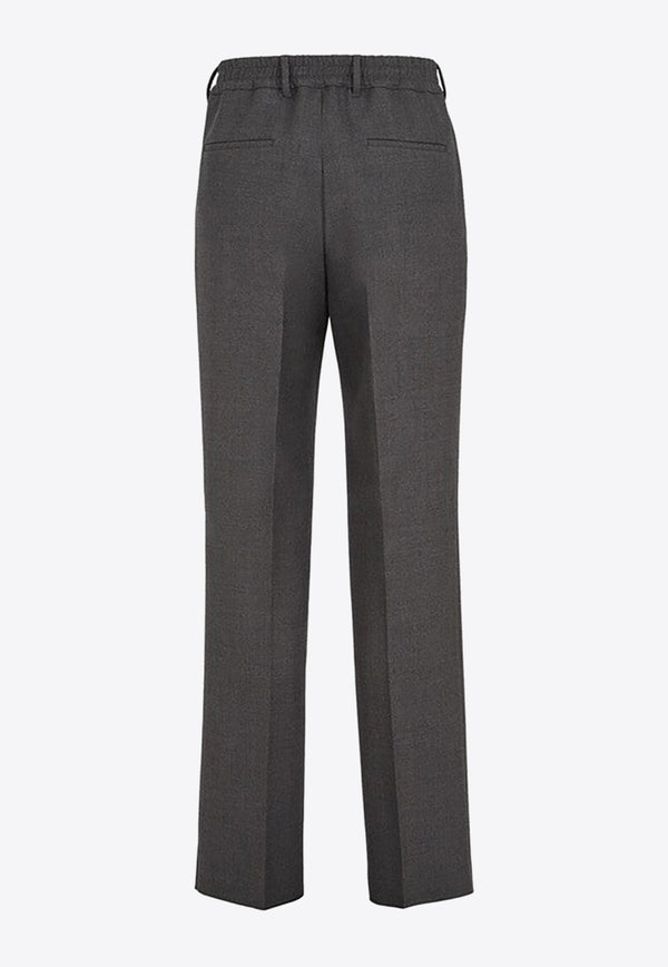 Fendi Tailored Wool Pants with O'Lock Detail Gray FB0895APNN/N_FENDI-F0UU0