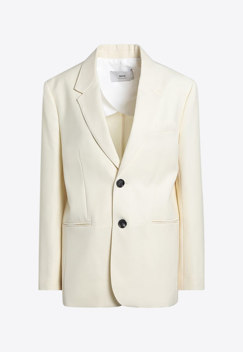 AMI PARIS Single-Breasted Wool Jacket Butter FBV011WV0068/Q_AMI-726