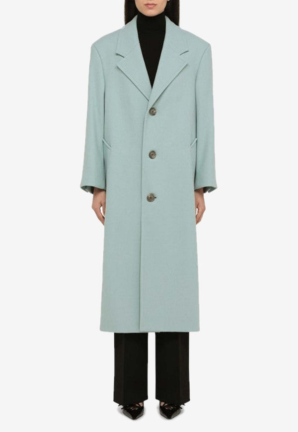 AMI PARIS Single-Breasted Oversized Wool Coat Light Blue FCO307WV0016/N_AMI-468
