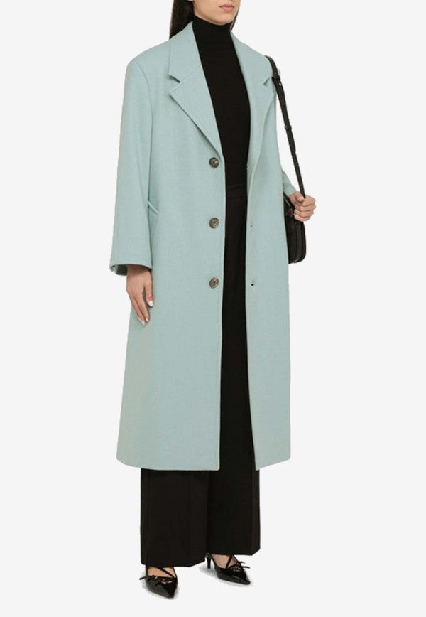 AMI PARIS Single-Breasted Oversized Wool Coat Light Blue FCO307WV0016/N_AMI-468