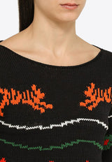 Kenzo Floral Knitted Sweater FD52PU3523CBCO/M_KENZO-99J Black