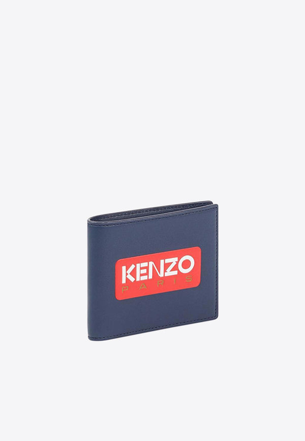 Kenzo Logo Patch Foldable Leather Wallet FD55PM803L41BLUE