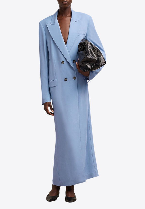 AMI PARIS Double-Breasted Coat Maxi Dress FDR331.WV0042BLUE