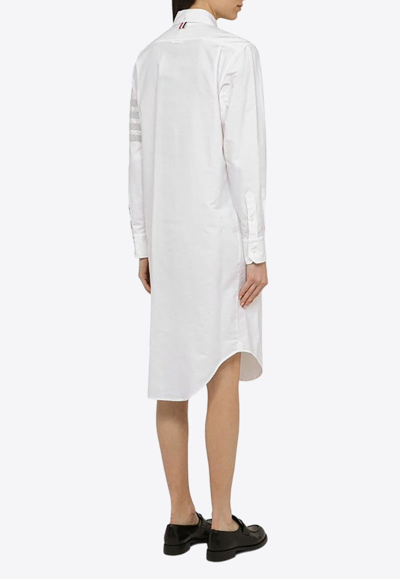 Thom Browne Name Tag Patch Midi Shirt Dress White FDSE28CF0313/O_THOMB-100