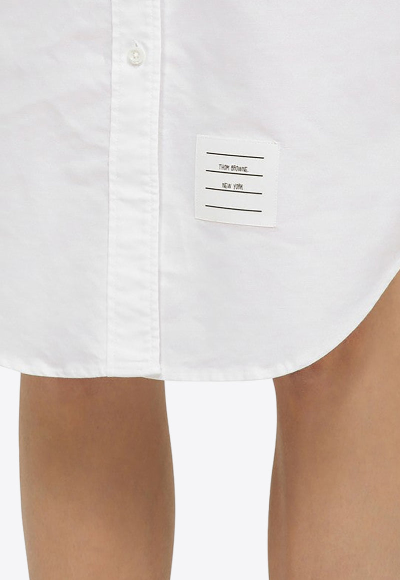 Thom Browne Name Tag Patch Midi Shirt Dress White FDSE28CF0313/O_THOMB-100