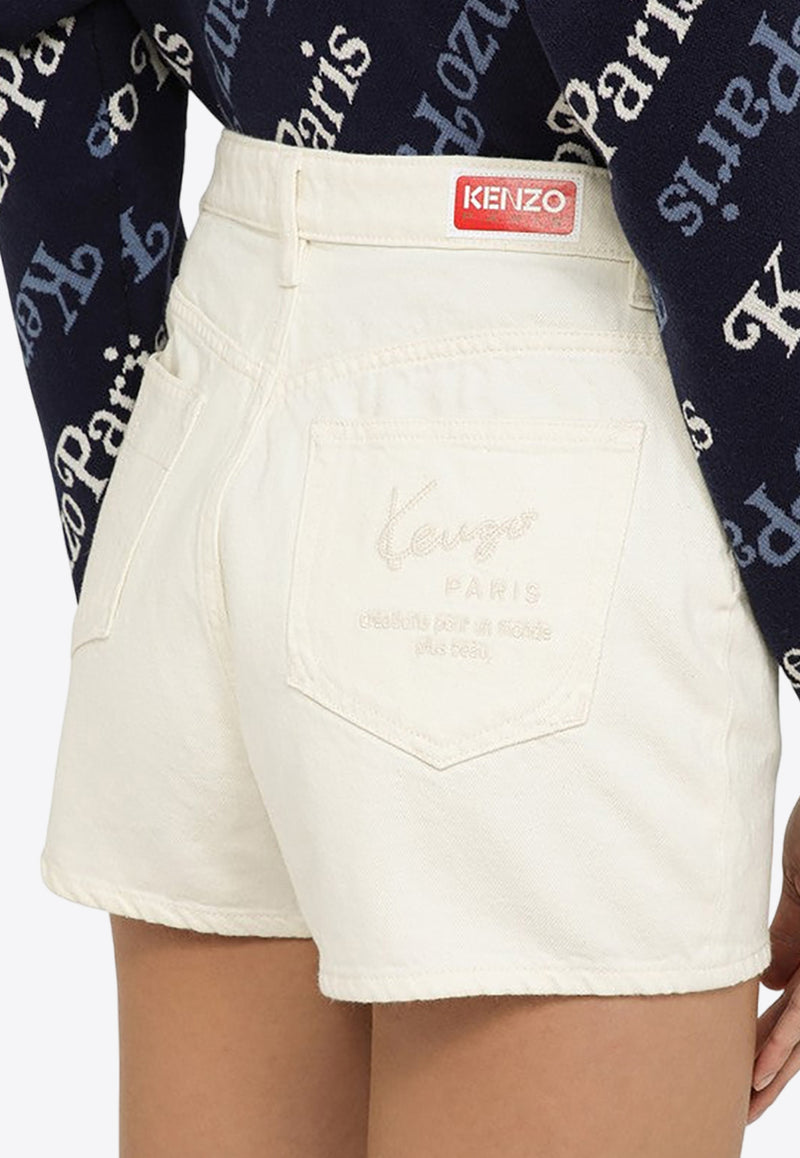 Kenzo Mini Denim Shorts White FE52DS2006W4CO/O_KENZO-WT