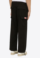 Kenzo Logo Workwear Cargo Pants FE55PA2429DLCO/O_KENZO-99 Black