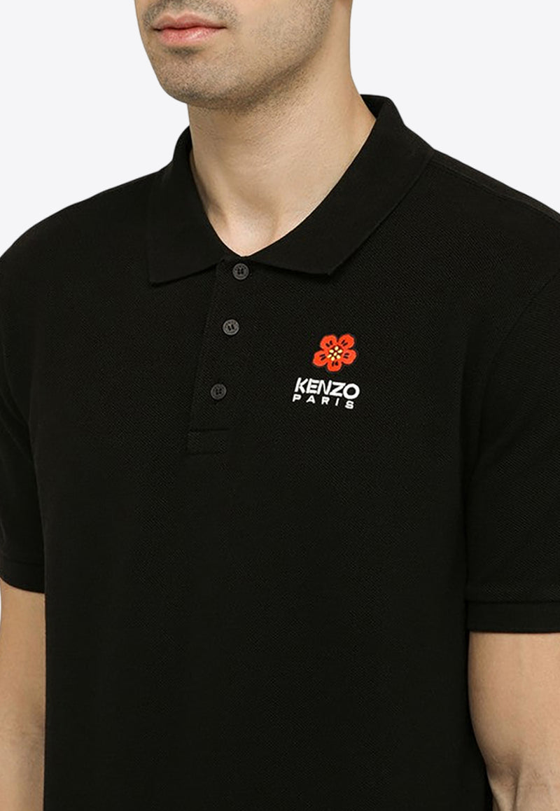 Kenzo Logo Short-Sleeved Polo T-shirt FE55PO5364PUCO/O_KENZO-99J Black