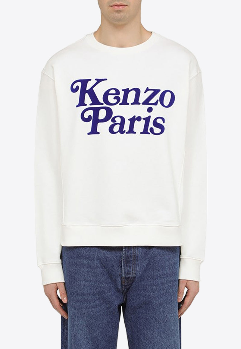 Kenzo Logo Print Crewneck Sweatshirt Off-white FE55SW1464MGCO/O_KENZO-02