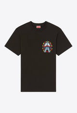Kenzo Varsity Drawn Embroidered Crewneck T-shirt Black FE55TS2714SGBLACK