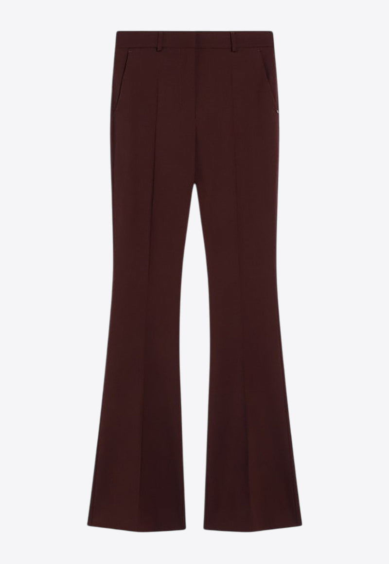 Sportmax Febe Wool Flared-Leg Tailored Pants Burgundy FEBEWO/R_SPORM-003
