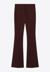 Sportmax Febe Wool Flared-Leg Tailored Pants Burgundy FEBEWO/R_SPORM-003