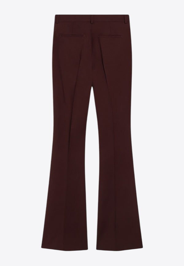 Sportmax Febe Wool Flared-Leg Tailored Pants Burgundy FEBEWO/R_SPORM-003