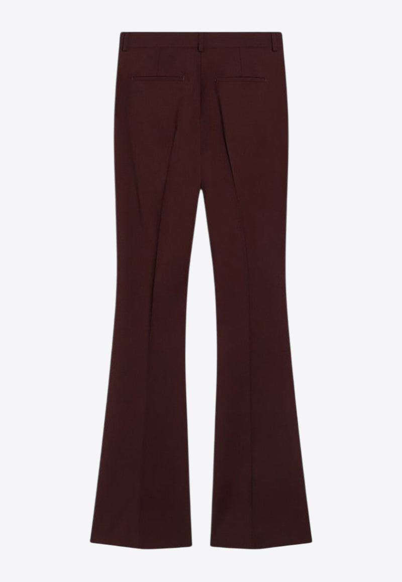 Sportmax Febe Wool Flared-Leg Tailored Pants Burgundy FEBEWO/R_SPORM-003