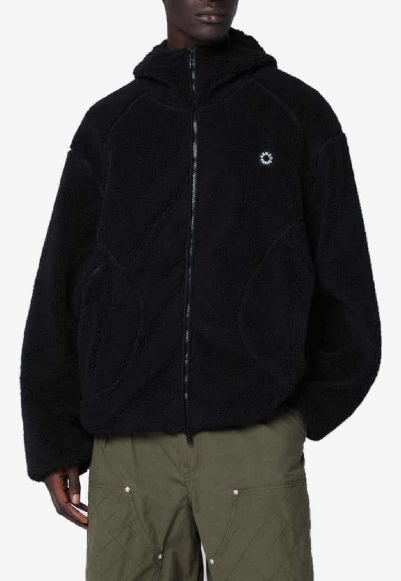Kenzo Boke Flower 2.0 Zip-Up Fleece Hoodie Black FF65BL5504FPPL/R_KENZO-99J