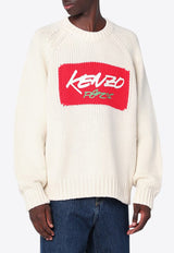 Kenzo X Futura 2000 Logo Wool Sweater White FF65PU7573CTWO/R_KENZO-02