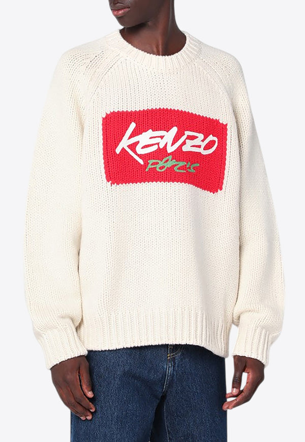 Kenzo X Futura 2000 Logo Wool Sweater White FF65PU7573CTWO/R_KENZO-02