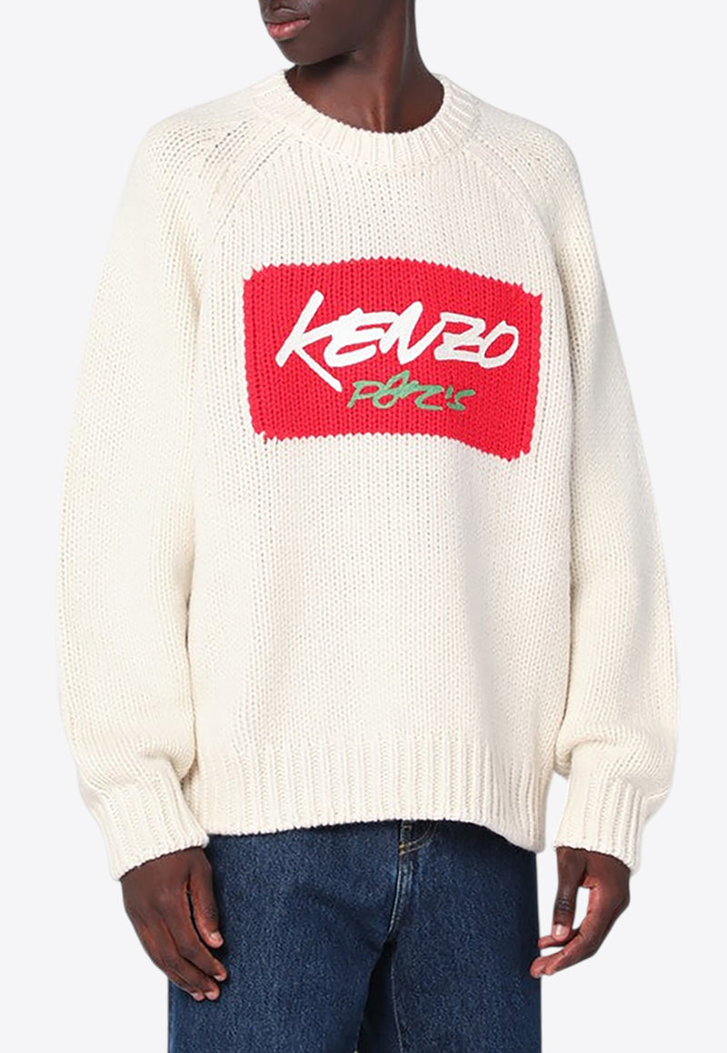 Kenzo X Futura 2000 Logo Wool Sweater White FF65PU7573CTWO/R_KENZO-02