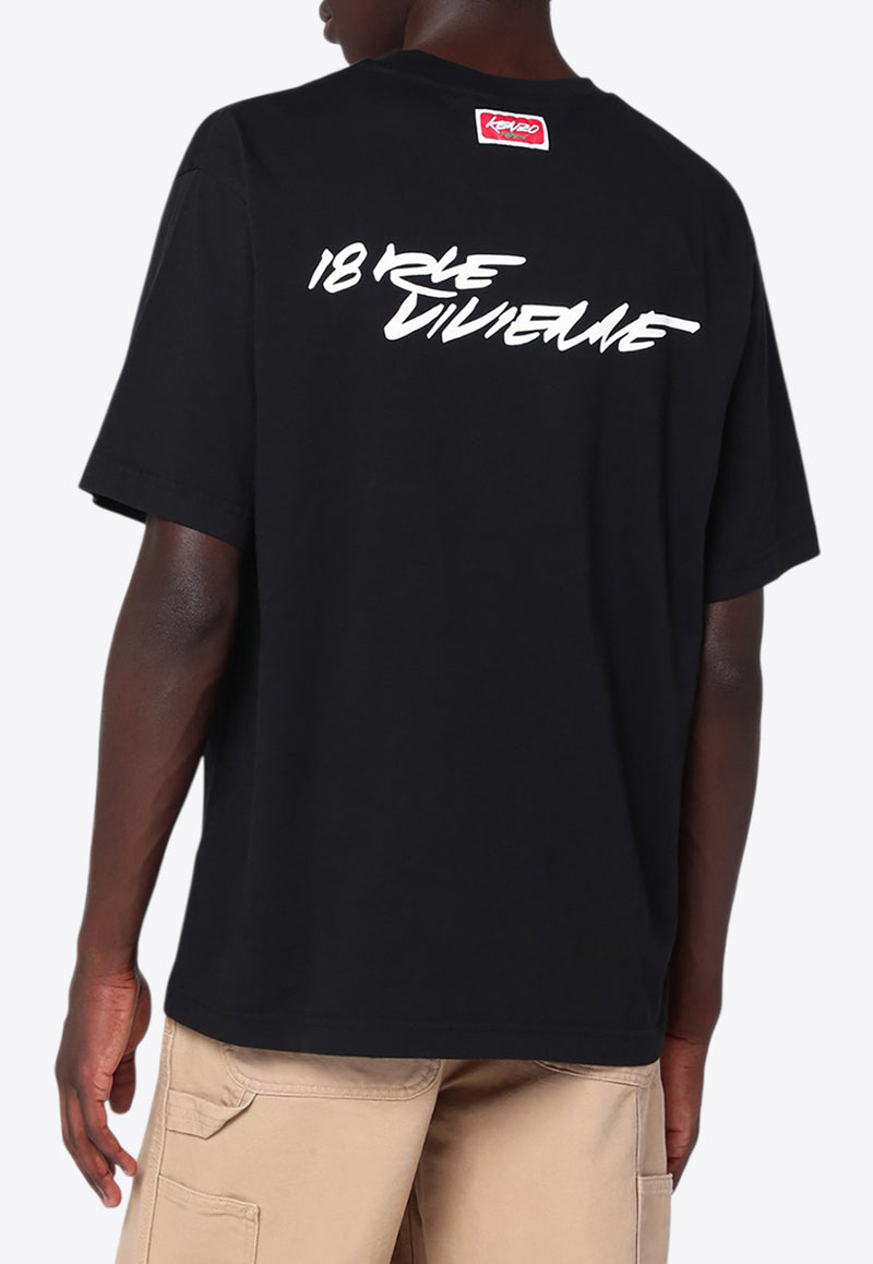 Kenzo X Futura 2000 Boke Flower Logo T-shirt Black FF65TS2654SGCO/R_KENZO-99J