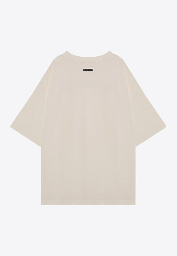 Fear Of God Logo Print Oversized T-shirts Cream FG24FW50-10155LBHW/P_FEARG-107