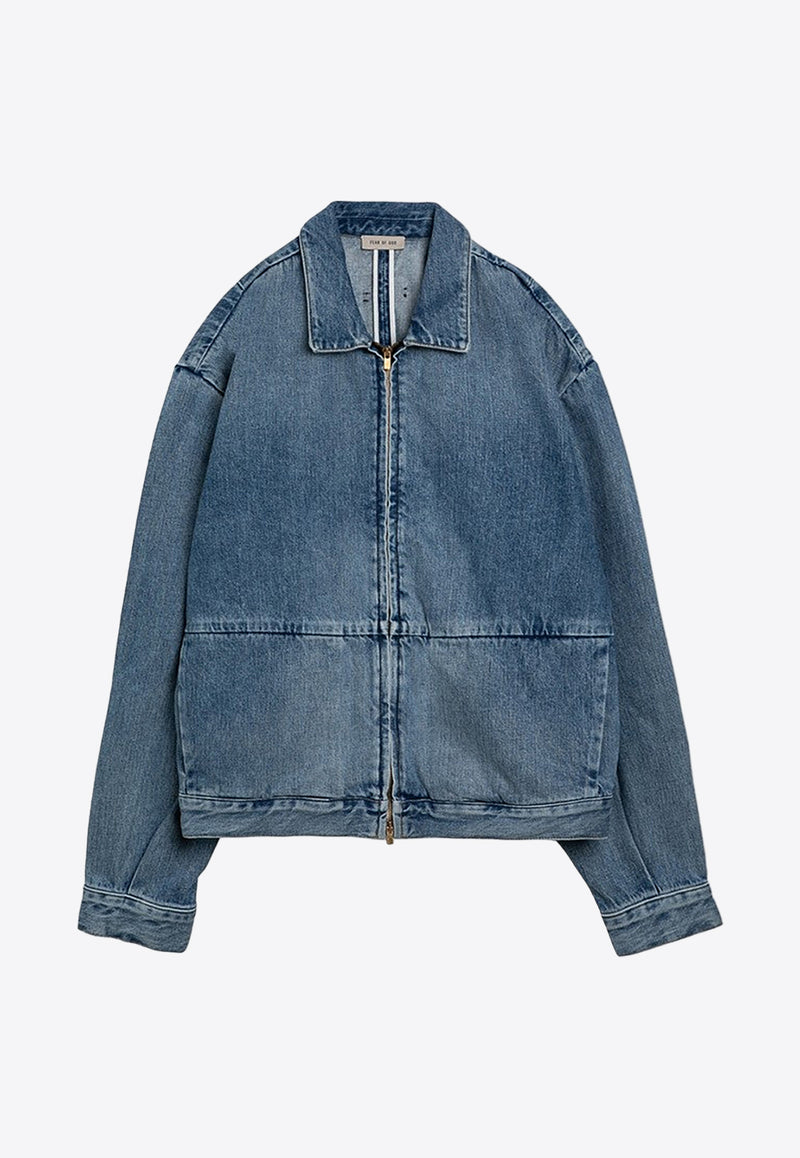 Fear Of God Zip-Up Vintage Denim Jacket Blue FG830-001DNM/O_FEARG-436