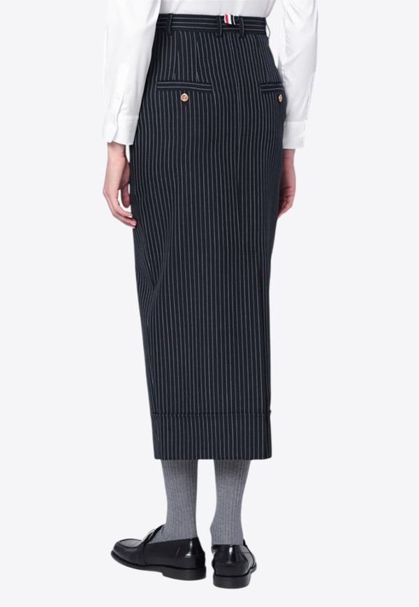 Thom Browne Pinstriped Pencil Midi Skirt Blue FGCA32AF0932/R_THOMB-415