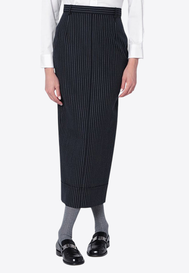 Thom Browne Pinstriped Pencil Midi Skirt Blue FGCA32AF0932/R_THOMB-415