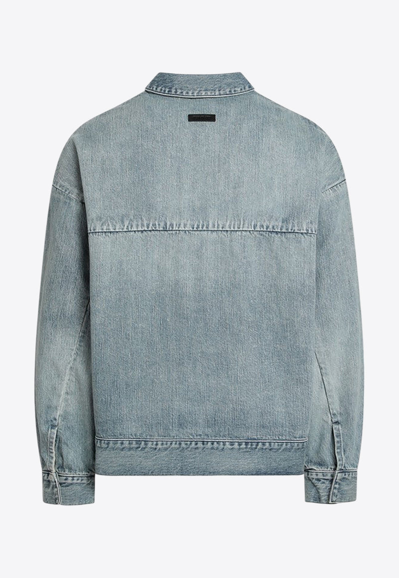 Fear Of God Faded Denim Trucker Jacket Blue FGE230-318DNM/Q_FEARG-436