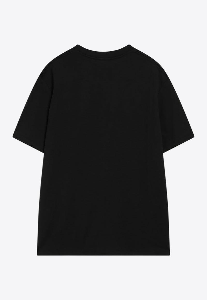 Balmain Logo Print Crewneck T-shirt Black FH1EG000BB73/R_BALMA-EAB