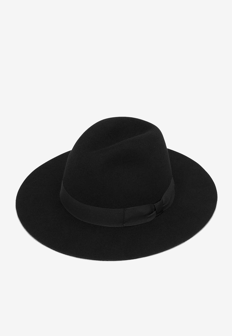 Dolce & Gabbana Wool Felt Fedora Hat FH652A FU2XJ N0000 Black