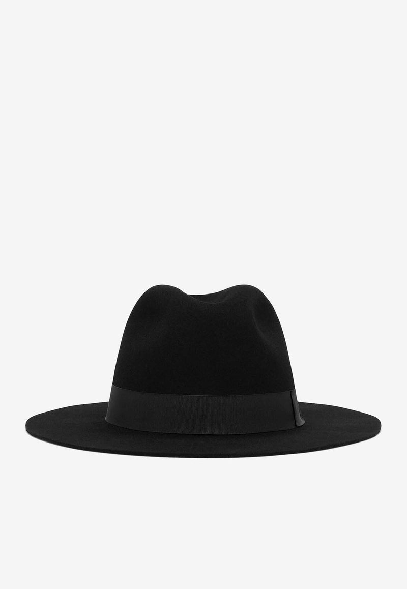 Dolce & Gabbana Wool Felt Fedora Hat FH652A FU2XJ N0000 Black